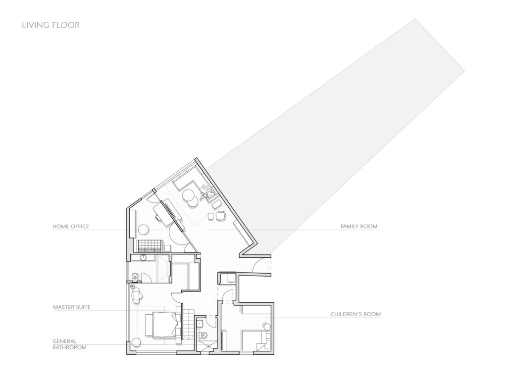 Rooftop luxury condo living plan