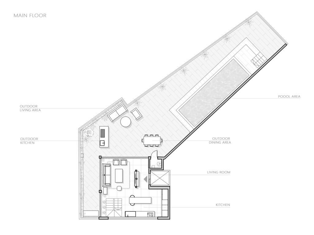 Rooftop luxury condo main plan